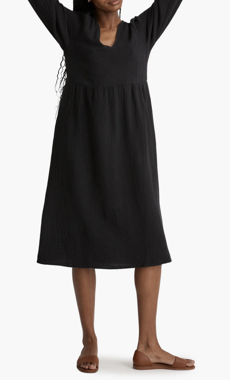 MADEWELL Lightspun V-Neck Midi Dress 