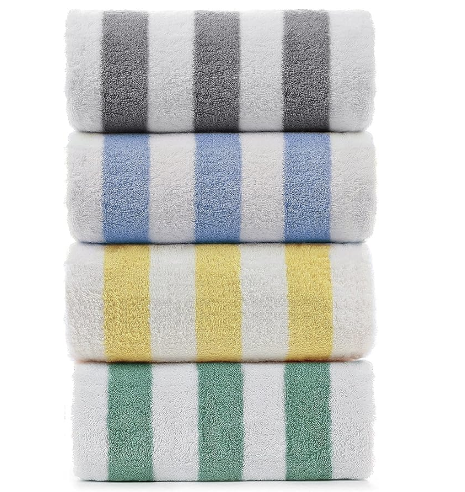 Turkuoise Turkish Towel Large Turkish Beach Towel, Pool Towel with Cabana Stripe, Premium Cotton(30x60 inches) by Turkuoise Towel (Multicolor)