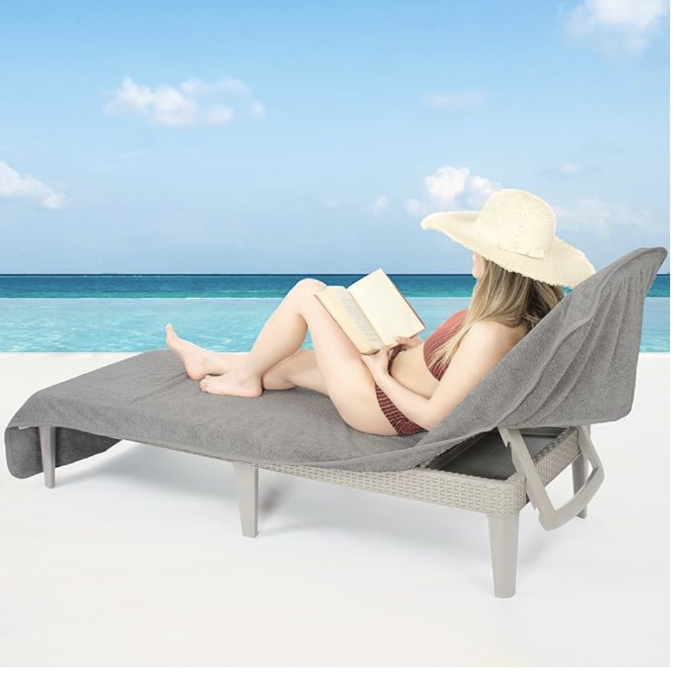 Cotton Paradise Lounge Chair Towel with Pocket