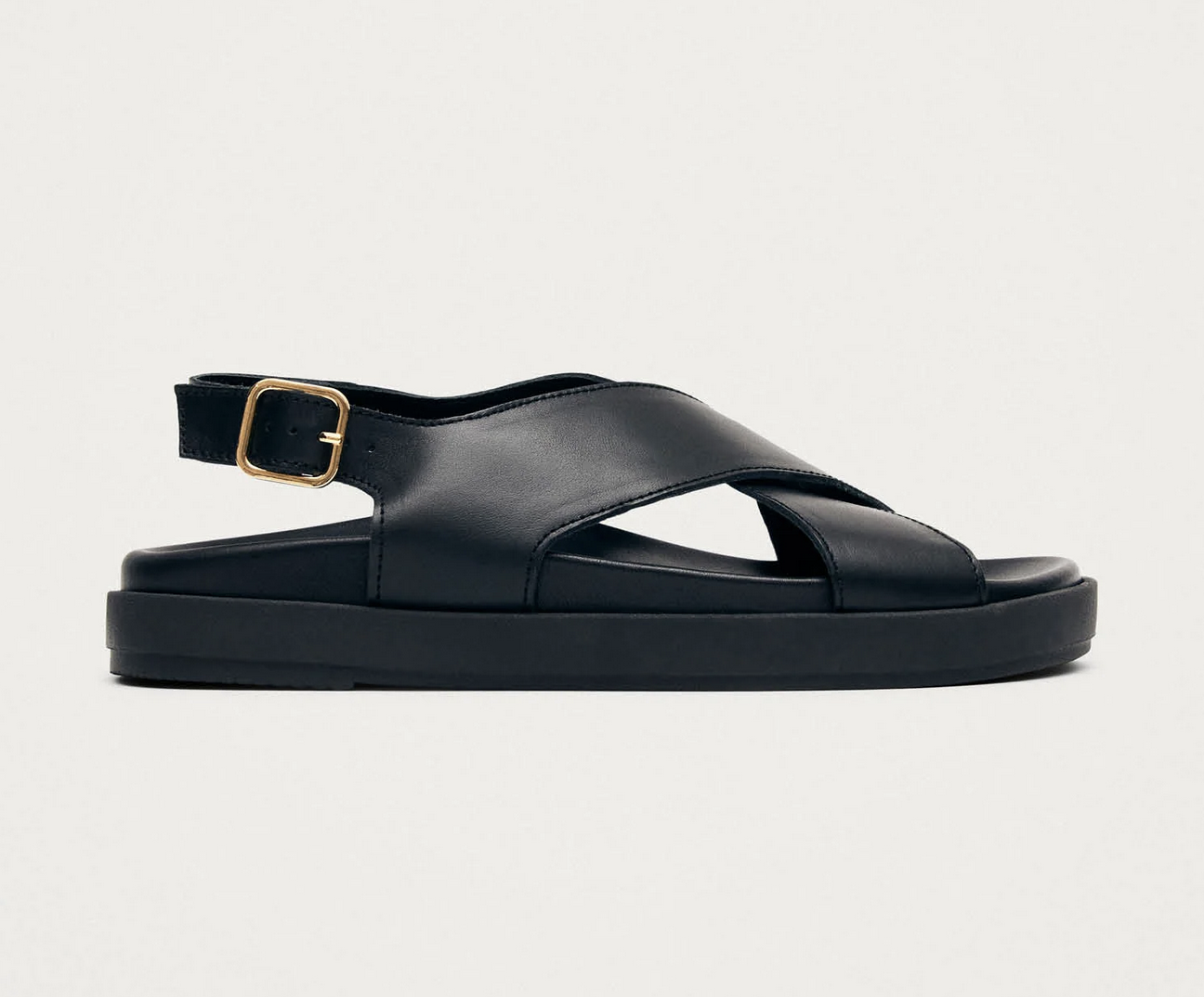 Nico Black Leather Sandals | ALOHAS 