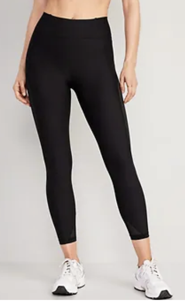 High-Waisted PowerSoft Mesh-Panel 7/8 Leggings for Women
