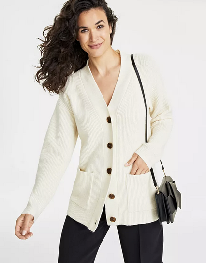 ON 34TH Women's Oversized Long Patch Pocket Cardigan